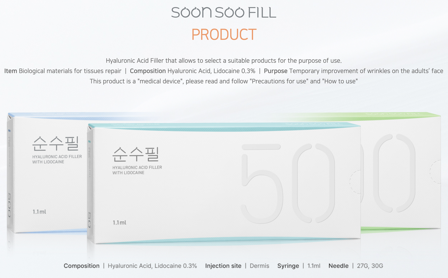 Soonsoo Fill 50 – Korean HA Filler for Fine Lines & Tear Trough | Wholesale Injectable Supply