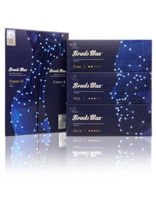 Beads Max Fine filler for fine lines and wrinkle smoothing
Light hyaluronic acid filler for forehead and crow’s feet