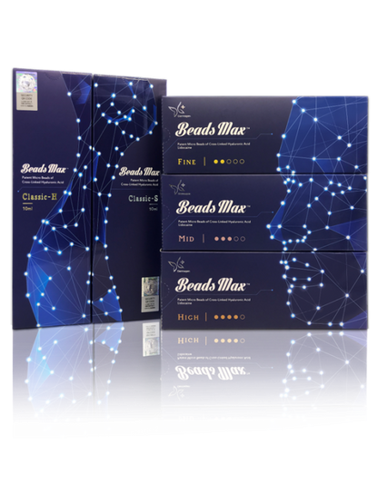 Beads Max Fine filler for fine lines and wrinkle smoothing
Light hyaluronic acid filler for forehead and crow’s feet
